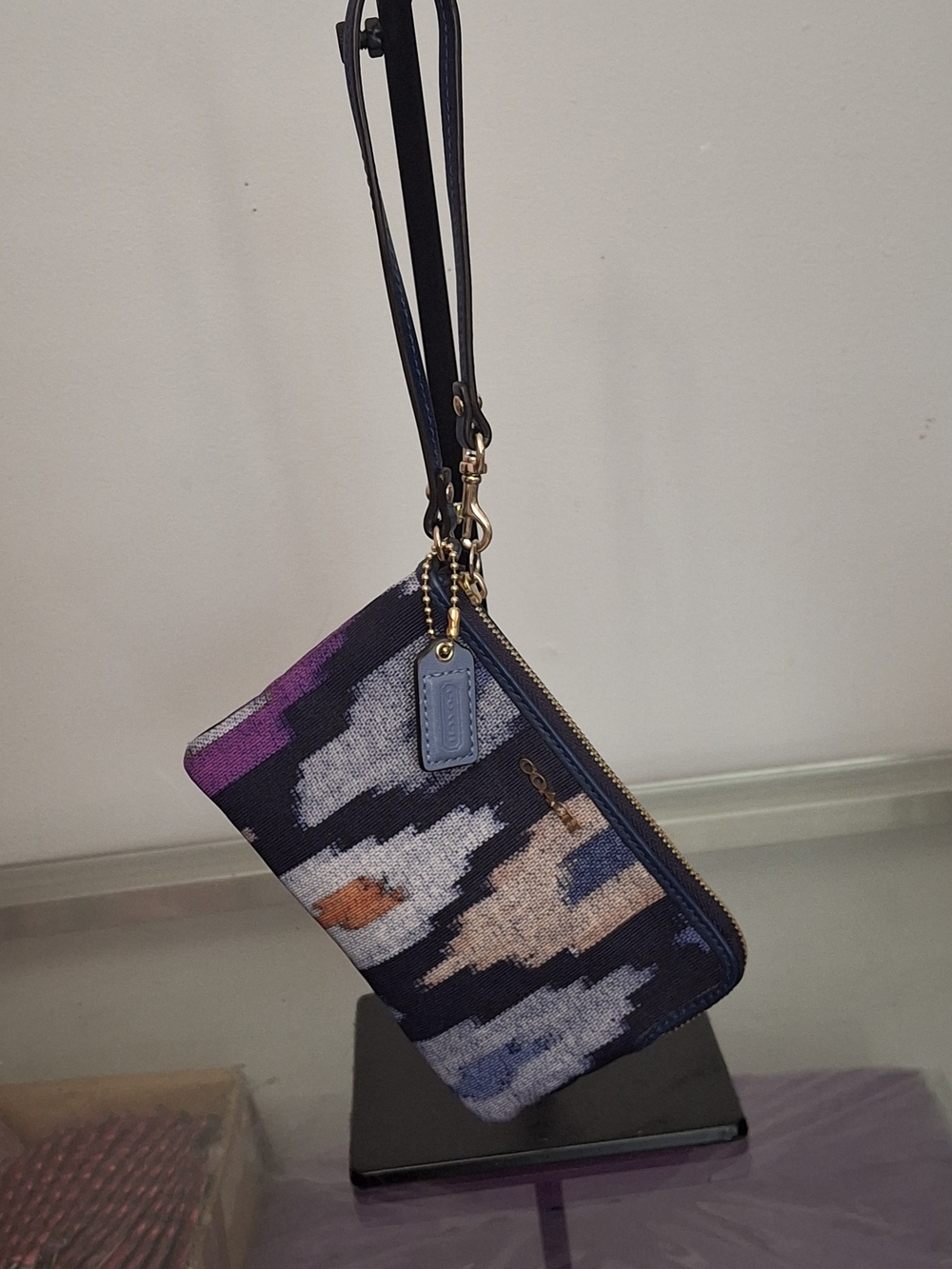 Coach Ikat Print Canvas Skinny wristlet